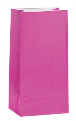 hot pink paper party bags