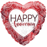 Ruby Happy Anniversary Heart Shaped 18" Foil Balloon