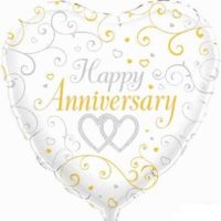 Happy Anniversary Heart Foil Balloon 18"