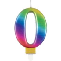 Multi-Coloured Number Candle 0