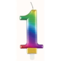 Multi-Coloured Number Candle 1