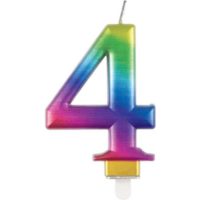 Multi-Coloured Number Candle 4