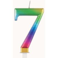 Multi-Coloured Number Candle 7