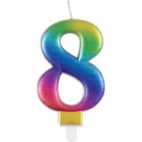 Multi-Coloured Number Candle 8