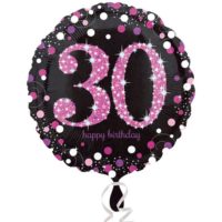 30th Birthday Black/Pink Balloon