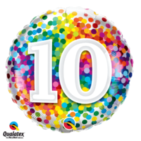 10th Birthday Rainbow Balloon confetti print