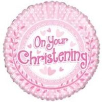 On Your Christening Pink 18" Foil Balloon