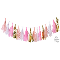 Pink, White and Gold Tassel