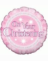 On Your Christening Pink 18" Foil Balloon