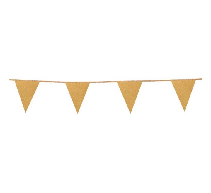 gold bunting flags