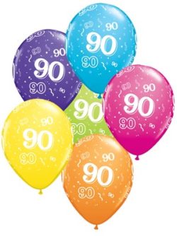 Happy 90th Birthday Gold Celebration 11" Latex Balloons 6pk