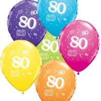 Age 80 Latex 11" Balloons 6pk