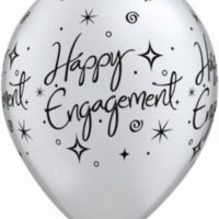 Silver Engagement Elegant Sparkles 11" Latex Balloons 6pk