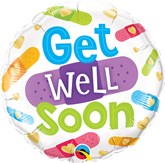 Get Well Soon Colourful Plaster 18" Foil Balloon