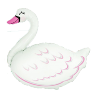 White Sitting Swan 35" Foil Balloon