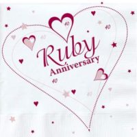 40th Ruby Anniversary Luncheon Napkins 18pk