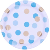 Blue and Gold Dots Paper Plates