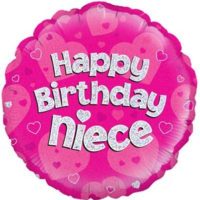 18" Happy Birthday Niece Holographic Foil Balloon