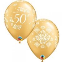 Sparkling 50th Golden Anniversary 11" Latex Balloons 6pk