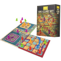 2 in 1 Traditional Board Game Set - Snakes & Ladders and Ludo