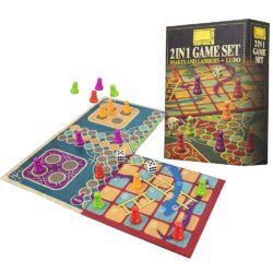 2 in 1 Traditional Board Game Set - Snakes & Ladders and Ludo