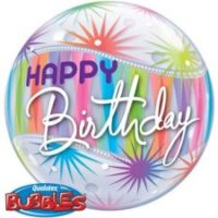 Happy Birthday Sorbet Starblast Bubble Balloon 22″