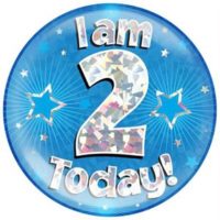 Blue 2nd Birthday Holographic Jumbo Badge