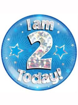 Blue 2nd Birthday Holographic Jumbo Badge