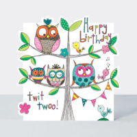 HAPPY BIRTHDAY OWLS ON TREE