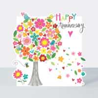 HAPPY ANNIVERSARY TREE OF FLOWERS