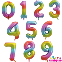 Rainbow Foil Number Balloons