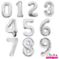 Silver Foil Number Balloons