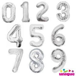 Silver Foil Number Balloons