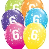 Age 6 Latex 11" Balloons 6pk