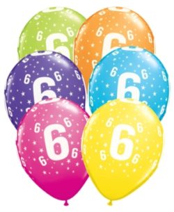 Age 6 Latex 11" Balloons 6pk