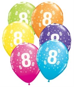 Age 8 Latex 11″ Balloons 6pk