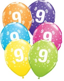 Age 9 Latex 11″ Balloons 6pk