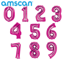 Pink 16" Foil Number Balloons