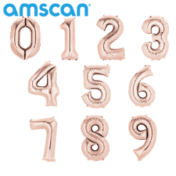 Rose Gold 16" Foil Number Balloons