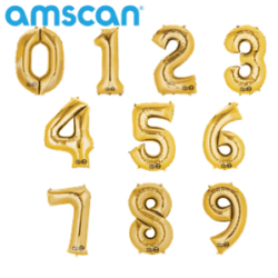 Gold 16" Foil Number Balloons