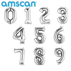 Silver 16" Foil Number Balloons