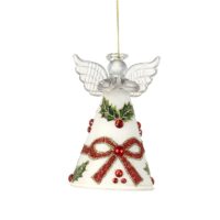 Cream Holly Angel Glass