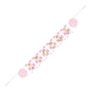 1st Birthday Pink Gingham Pennant Banner 6ft