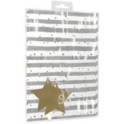 Silver Gold Star Gift Wrap