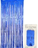 Blue Metallic Foil Door Curtain