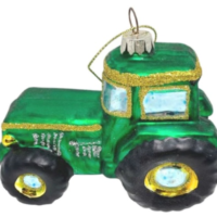 Glass Tractor Hanging Decoration